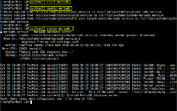 如何在CentOS 7上安装和安全配置MariaDB 10