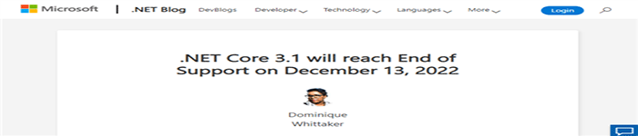 微软宣布将于年底终止对.NET Core 3.1版本的支持